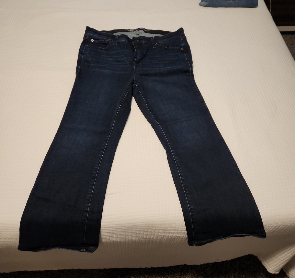 Torrid Flare Blue Jeans with Sky High Kick Boot